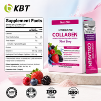 Poudre de Collagène Hydrolysé Certifiée Halal GMP, Saveur Baies Mélangées, Faible MOQ, Vente en Gros, Marque Privée, en Vrac