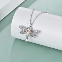 Bijoux de crémation, pendentif libellule en argent sterling 925 plaqué, nœud celtique, collier urne pour cendres