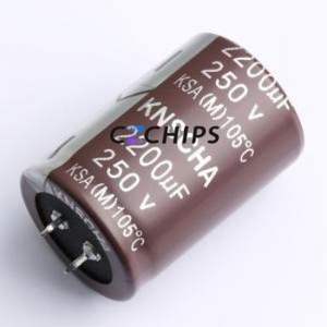 ตัวเก็บประจุแบบอิเล็กโทรไลต์อะลูมิเนียมแบบ Snap-in รุ่น LSA250M228T502S1AA ชนิด Through hole (THT) ขนาด D35xL50 มม. 2200uF 20% 250V 10 มม. - Product Image 1