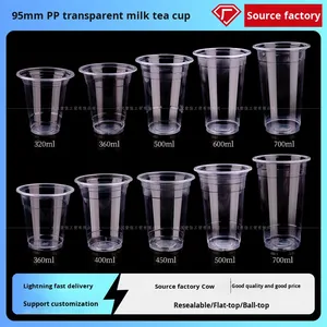 95 Calibre Dùng Một Lần Cốc Nhựa Trong Suốt PP Nắp Cho Trà Sữa Cà Phê Nước Trái Cây Đồ Uống Tùy Chỉnh Thương Mại Sữa Đậu Nành Cốc - Product Image 4