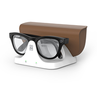 Station de charge magnétique 2-en-1 AMVR pour lunettes intelligentes Ray-Ban Meta et étui de charge, support de charge rapide avec indicateur LED