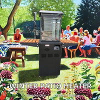 Brasero extérieur moderne au propane, de forme carrée, avec allumage pulsé, pour le camping et l'utilisation dans le jardin.