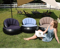 Canapé gonflable léger en tissu PVC floqué, fauteuil de relaxation portable pour le camping, la maison, le salon et les sorties en plein air