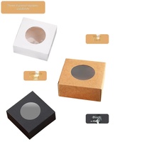 Scatola in Carta Kraft Ecologica Personalizzata con Finestra Rotonda, Pieghevole e Richiudibile, per Confezioni Regalo di Matrimoni e Compleanni