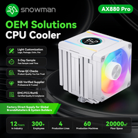 Refroidisseur double tour haut de gamme 8 caloducs en cuivre 280W avec écran miroir ARGB pour distributeur en gros avec logo personnalisé OEM