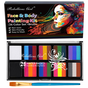 Pintura Corporal Profesional de 26 Colores <span class=keywords><strong>para</strong></span> Tatuajes Faciales, Pintura Facial Activada por Agua <span class=keywords><strong>para</strong></span> Fiestas, Suministros <span class=keywords><strong>para</strong></span> Pintura Corporal - Product Image 2