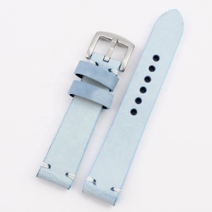 Bracelet en cuir ciré blanc épais de 4 mm, 20 mm/22 mm - Qualité Guangzhou, Vente chaude e-commerce transfrontalier, en stock - Product Image 3