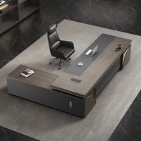 Juego de Silla de Oficina Profesional de Madera de Lujo con Gabinete Lateral y Cajonera para Archivos, Ecológico E1, de Alta Capacidad de Carga, Moderno, para Gerentes