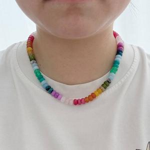 Kalung Batu Alam Pelangi Multi Warna Buatan Tangan dengan Simpul, Model Terbaru untuk Perhiasan Wanita - Product Image 4