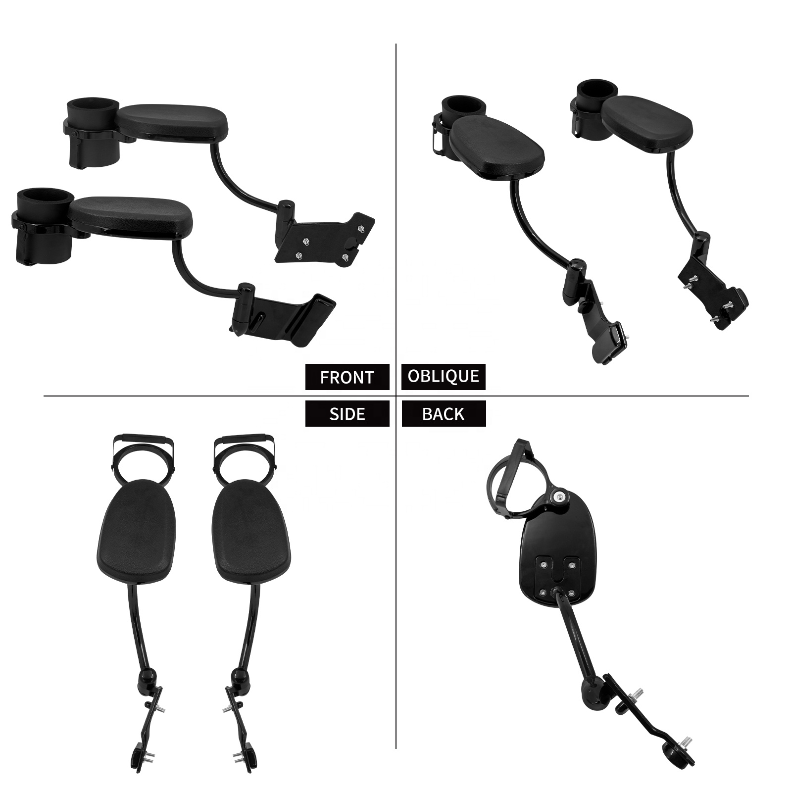 Motorcycle Adjustable Passenger Armrests Rear Seat Grab Arm Rests