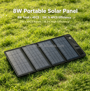 Panel Solar Plegable Alecter de 8W, Mini Cargador Solar Portátil, 18.5% de Alta Eficiencia de Conversión, Paquete de Energía para Exteriores para Camping - Product Image 2