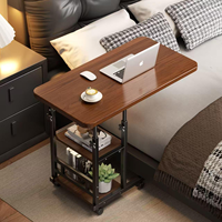 Escritorio Móvil para Portátil con Altura Ajustable, Mesa Auxiliar Tipo C para Cama con Estante de Almacenamiento
