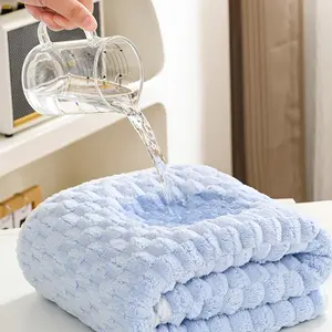 Custom Logo Quick Dry 35*75cm Luxury Home Bathroom Cloud Check Pattern Face Hand Towel