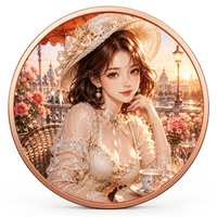 Pièce de monnaie en cuivre pur 999 de 5 oz, plusieurs types, thème beauté, couleur, relief 3D, édition de collection