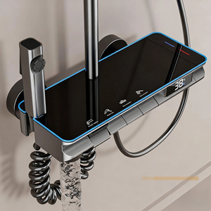 Boquilla mezcladora de <span class=keywords><strong>ducha</strong></span> termostática OEM, pantalla Digital, diseño de lluvia, patrón de pulverización de masaje de chorro, acabado cromado, hotel de apartamento individual - Product Image 3