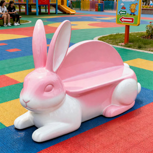 Panca Personalizzata in Fibra di Vetro a Forma di 'Piccola Anatra Gialla', Divano da Esterno e Seduta con Schienale a Tema Cartone Animato per Bambini nei Centri Commerciali - Product Image 5