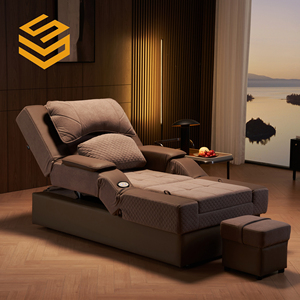 Station thermale de pédicure moderne en métal avec dossier réglable et élévateur, chaise avec shampoing et tête de salon, lits de massage pour hôtel - Product Image 3