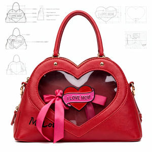 Sac à bandoulière personnalisé double cœur Ita Bag pour la Fête des Mères, design original, avec fenêtre transparente et poignée - Product Image 4