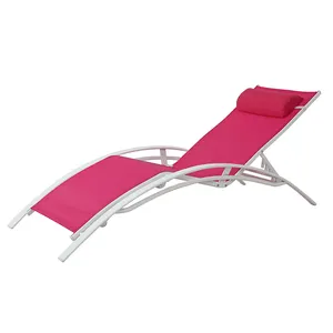 Outdoor Lounge Stoel Meubels Kd Aluminium Zon Ontspannen Ligstoel Met Kussen