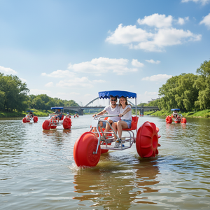 Pédales antidérapantes QIQU et conception résistante à la pluie, équipement de loisirs aquatiques avec coque en PE épaissie à double paroi, tricycle aquatique en alliage d'aluminium - Product Image 1