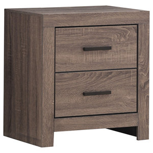 Brantford Barrel Oak 2-<b>Drawer</b> Nightstand Modern Wood <b>Storage</b> <b>Drawer</b> Unit Bedroom Furniture - Product Image 2