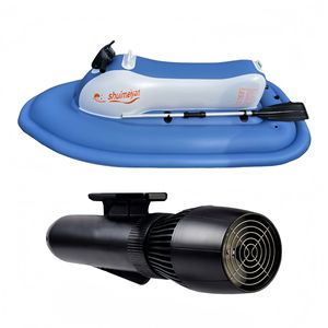 เรือเจ็ทสกีเป่าลม 500W พร้อมมอเตอร์สกู๊ตเตอร์น้ำแบบถอดได้ เรือพีวีซีพับได้สำหรับเล่นกีฬาทางน้ำในทะเลสาบ มหาสมุทร และสระว่ายน้ำ - Product Image 4