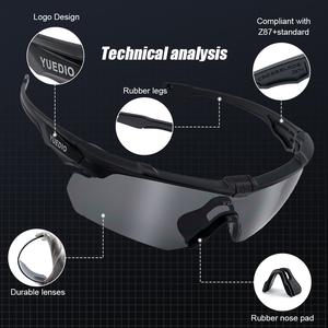 OEM/ODM occhiali tattici di sicurezza PC lenti resistenti agli urti certificate ANSI Z87 EN166 occhiali di sicurezza 100% occhiali protettivi UV - Product Image 2