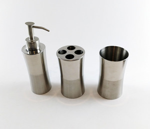 Bicchiere in <span class=keywords><strong>Acciaio</strong></span> Inox Bottiglia di Lozione Spazzolino Da Denti Supporto Piatto di Sapone Toilet Brush Holder 5pcs accessori per il Bagno per Uso Domestico - Product Image 4