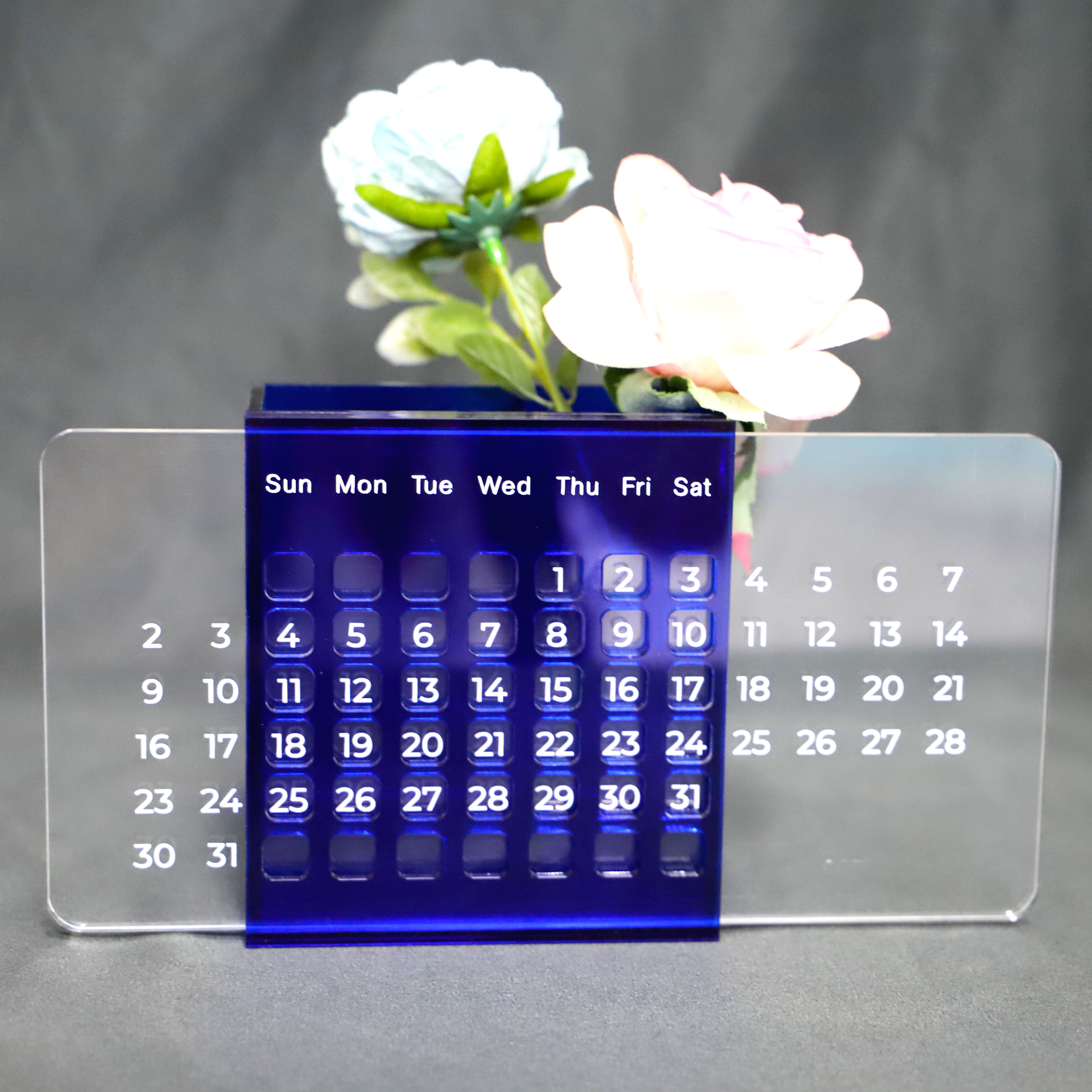 Персонализированный Настольный полупрозрачный акриловый вечный календарь, минималистичный офисный декор, подарок на новоселье