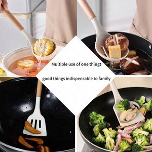 19-Piece Stainless Steel Kitchenware Set Non-Stick <b>Silicone</b> Utensils Wood Soup Spatula Spoon Holder Cooking Baking <b>Tools</b> - Product Image 4