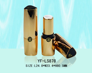 ตลับลิปสติกรูปสามเหลี่ยมแบบใหม่ บรรจุภัณฑ์เครื่องสำอาง ABS เคลือบสีทอง น้ำหนัก 3-4 กรัม - Product Image 2