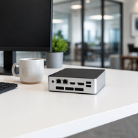 AI Mini PC Intel Core Ultra 7 155U Nettop Linux Wins 11 Dual Lan DDR5 USB-C NUC Komputer Desktop untuk Rumah Pintar dan Kantor