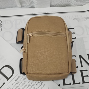 Sac de cuisse carré en PU couleur unie avec logo personnalisé, petit sac de téléphone, sacs de jambe pour femmes - Product Image 5