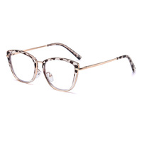 95290 Nouvelles lunettes anti-lumière bleue à monture métallique TR90, design œil-de-chat artistique et tendance, verres AC pour femmes adultes