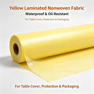 Tissu non tissé laminé jaune imperméable, enduit de PE, rouleau de tissu non tissé PP pour nappes jetables, emballage de protection - Product Image 1