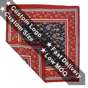 Chất Lượng Cao 22 * 22In Bandannas 100% Đa Chức Năng Hai Mặt In Tùy Chỉnh Yếm Thăng Hoa Bông Bandana Cho Vật Nuôi