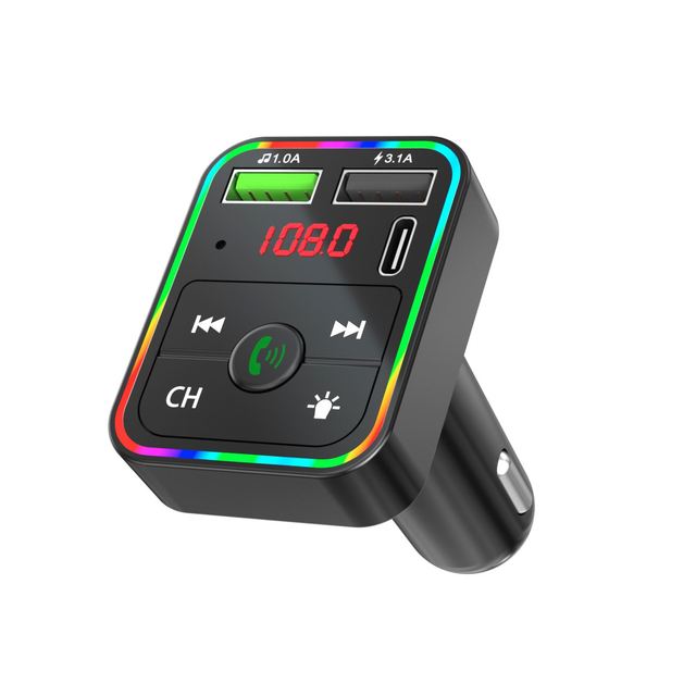 New Wireless Car Stereo MP3 Player FM Transmitter PD F2 Color LED Backlight Multifunction FM Car Kit Charger