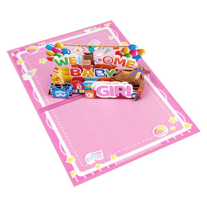 Creatieve papieren lasergesneden 3D-wenskaarten voor pasgeborenen, gevouwen, welkom baby jongen/meisje, 3D pop-up wenskaarten cadeau - Product Image 4