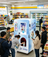 Distributeur automatique de crème glacée molle à écran tactile intelligent, auto-géré avec système de paiement mobile