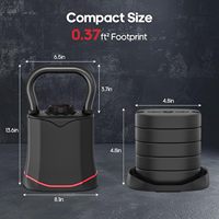 Kettlebell réglable 6-en-1 de qualité commerciale avec ajustement en un clic, vente en gros de kettlebells de 3 à 18 kg pour les achats en magasin de fitness