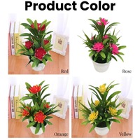 Plantes en pot multicolores artificielles en gros de qualité supérieure avec 5 petites simulations de lotus pour la décoration de la maison de mariage