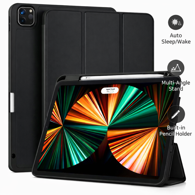 Shockproof TPU iPad Case Tri Fold Tablet Cover with Pencil Holder for iPad 10th Gen Pro 11 12.9 Air 5 4 10.9 10.2 Wholesale