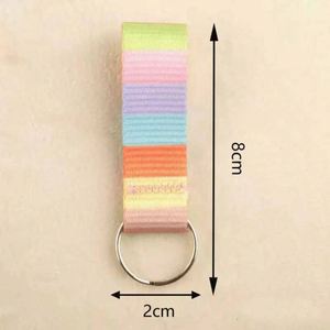 Polyester Keychain Accessories Decorative Fabric Patch for <b>Key</b> <b>Ring</b> Colorful String Pendant Keychain for Backpack - Product Image 4