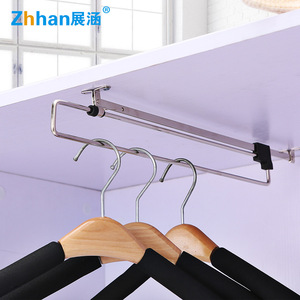 Barra para colgar ropa Zhan Han SH-480, de hierro con electrochapado, extensible y deslizante, para armario, uso doméstico. - Product Image 2