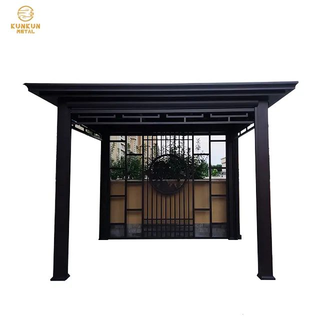 Vente chaude gazebo 4x4 gazebo extérieur de patio entièrement en aluminium pour le repos de parc pavillon en aluminium