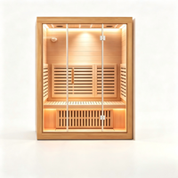 Cabine de sauna infrarouge à vapeur sèche 1800x1500x2000mm en bois de pruche pour la thérapie par la chaleur infrarouge, idéale pour le bien-être à domicile
