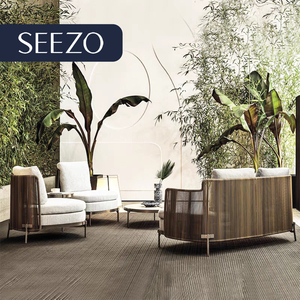 Juego de Sofás de Jardín Modernos y Duraderos de Lujo para Patio, Resistentes al Agua, con Estructura de Aluminio y Ratán Sintético, 2026 - Product Image 1