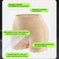 OEM/ODM Culotte gainante taille haute pour femme, rehausseur de hanches et liftant de fesses, en dentelle, rembourrée en silicone, respirante