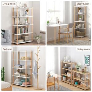 Factory Custom Multi Layer Wooden Storage <b>Book</b> <b>Stand</b> OEM ODM Custom Logo Multifunctional Standing Type Rack Shandong Living Room - Product Image 4