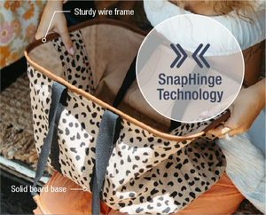 Fourre-tout pliable <span class=keywords><strong>Heather</strong></span> Sac fourre-tout structuré avec poignées Fond renforcé Sac d'épicerie réutilisable Sac à provisions - Product Image 4